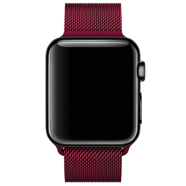 Ремень Apple Watch 42 / 44 мм Milanese Loop Бордовый Steel photo 2