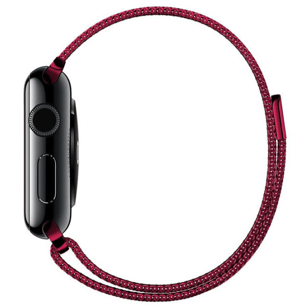 Ремень Apple Watch 42 / 44 мм Milanese Loop Бордовый Steel photo 3