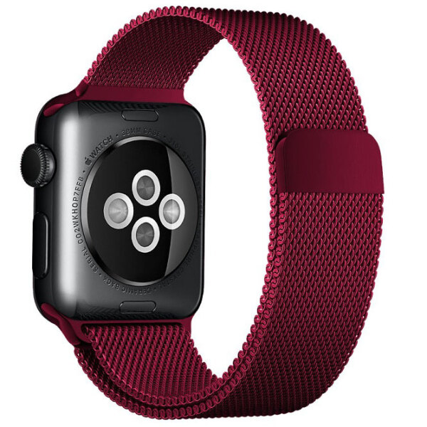 Ремень Apple Watch 42 / 44 мм Milanese Loop Бордовый Steel photo 4