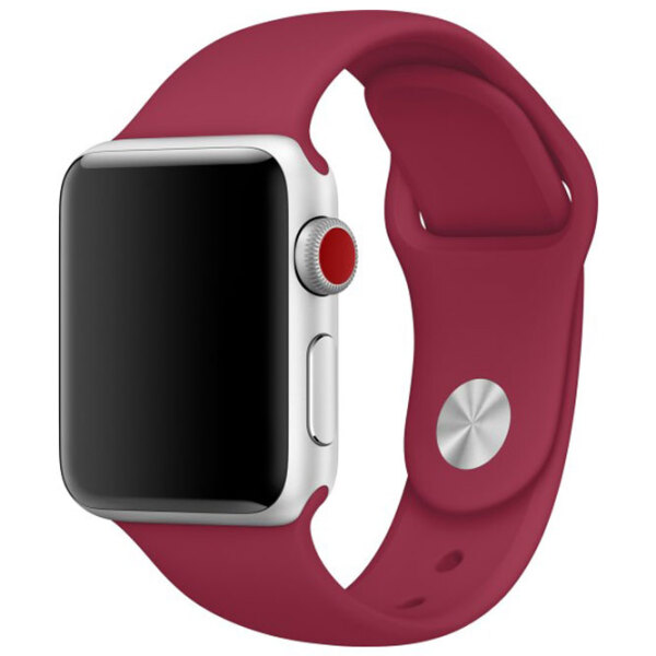 Ремень Apple Watch 42 / 44 мм S / M & M / L Марсала Силикон photo 2