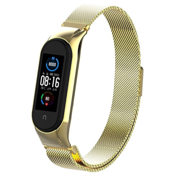 Curelușă Xiaomi Mi Band 5  / 6  Milanese Loop Gold Steel photo 3