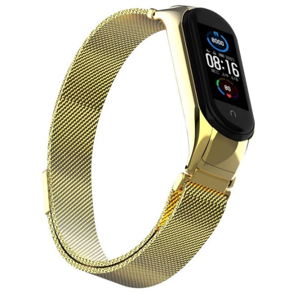 Curelușă Xiaomi Mi Band 5  / 6  Milanese Loop Gold Steel photo 4