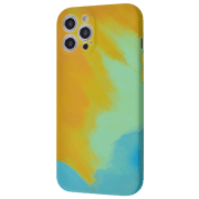 Чехол для смартфона Apple iPhone 12 Pro Max (Watercolor) Dark Green Желтый
