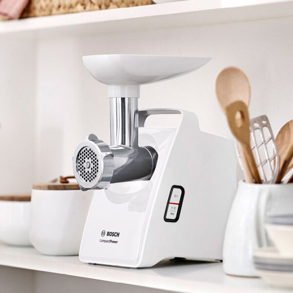 Mașină de tocat carne Bosch MFW3520W White 500 W/ 1500 W, 1.8 kg/ min photo 3