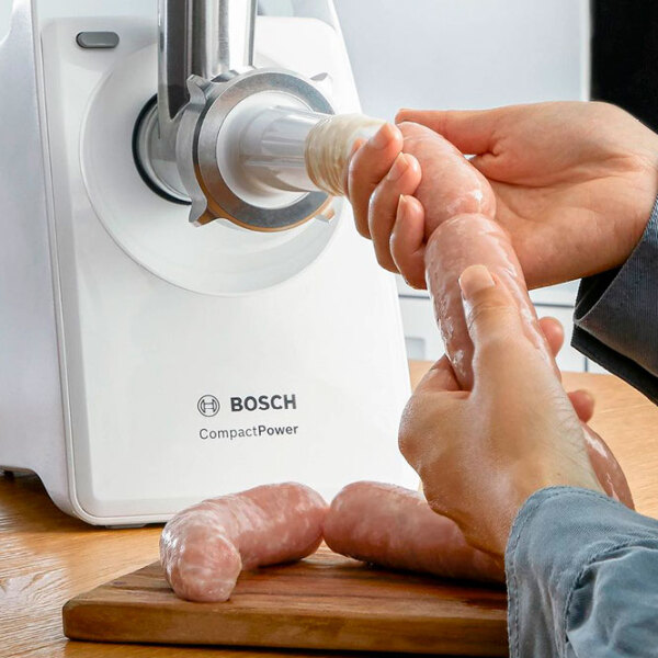 Mașină de tocat carne Bosch MFW3520W White 500 W/ 1500 W, 1.8 kg/ min photo 4