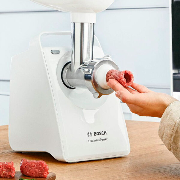 Mașină de tocat carne Bosch MFW3520W White 500 W/ 1500 W, 1.8 kg/ min photo 5