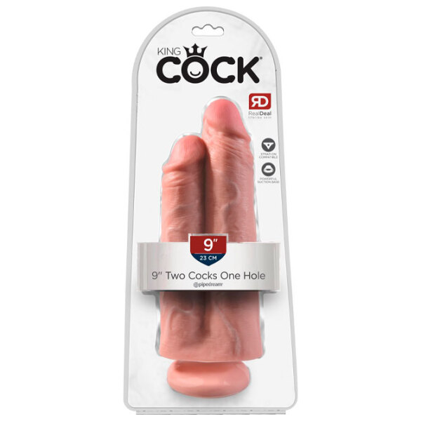 Дилдо King Cock Two Cocks One Hole (22.9 см) Бежевый Поливинилхлорид photo 3