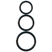 Inele pentru penis C-Ringz Silicone 3-Ring Black Termoelastoplast