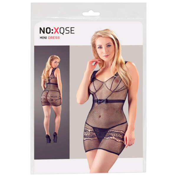 Set lengerie NO:XQSE Net Mini Dress (S/ L) Black  photo 5