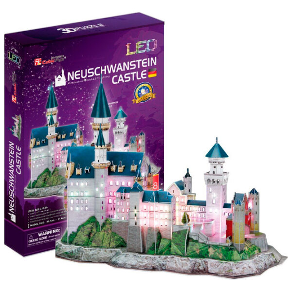 Puzzle 3D CubicFun Neuschwanstein Castle LED (L174h) Numărul de piese: 12, V&acirc;rsta recomandată: 6+ photo 3