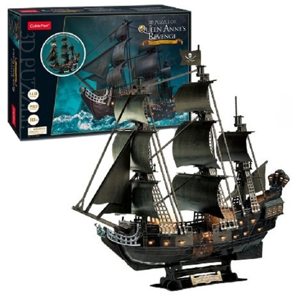 Puzzle 3D CubicFun Queen Annes Revenge Led (L522h) Numărul de piese: 293, V&acirc;rsta recomandată: 12+ photo 2