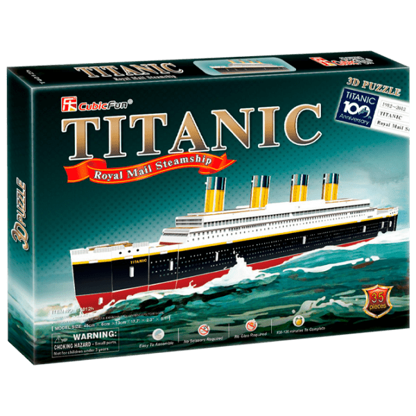 Puzzle 3D CubicFun Titanic (small) (T4012h) Numărul de piese: 40, V&acirc;rsta recomandată: 3+ photo 1