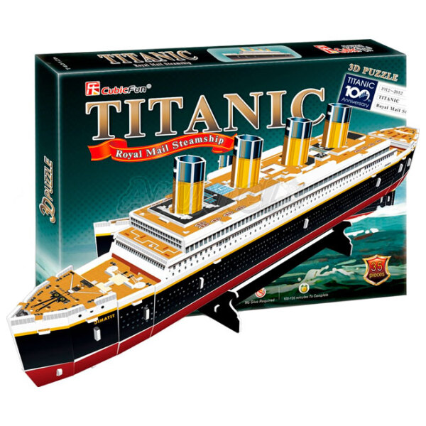 Puzzle 3D CubicFun Titanic (small) (T4012h) Numărul de piese: 40, V&acirc;rsta recomandată: 3+ photo 2