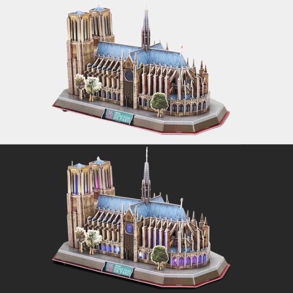 Puzzle 3D CubicFun Notre Dame de Paris LED (L173h) Numărul de piese: 149, V&acirc;rsta recomandată: 6+ photo 4