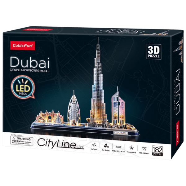 Puzzle 3D CubicFun Dubai Led (L523h) Numărul de piese: 182, V&acirc;rsta recomandată: 12+ photo 1