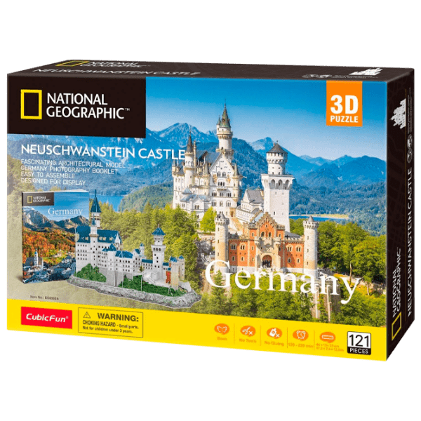 Пазл 3D CubicFun NEUSCHWANSTEIN CASTLE (DS0990h) Количество деталей: 121, Рекомендуемый возраст: 6+ photo 1