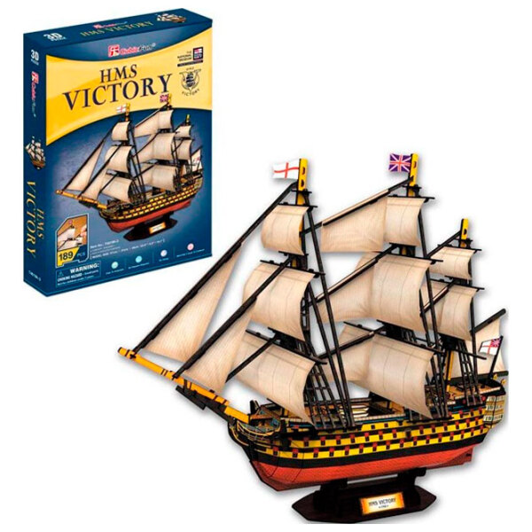 Puzzle 3D CubicFun HMS Victory (T4019h) Numărul de piese: 189, V&acirc;rsta recomandată: 6+ photo 5
