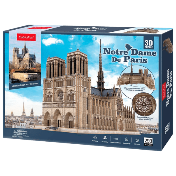 Puzzle 3D CubicFun Notre Dame de Paris (MC260h) Numărul de piese: 293, V&acirc;rsta recomandată: 6+ photo 1