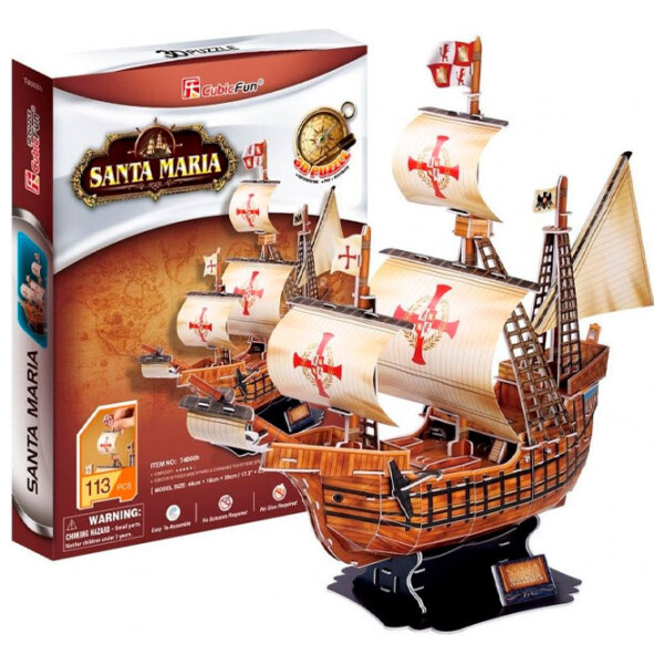 Puzzle 3D CubicFun Santa Maria (T4008h) Numărul de piese: 113, V&acirc;rsta recomandată: 6+ photo 4