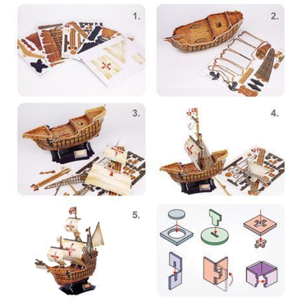 Puzzle 3D CubicFun Santa Maria (T4008h) Numărul de piese: 113, V&acirc;rsta recomandată: 6+ photo 7