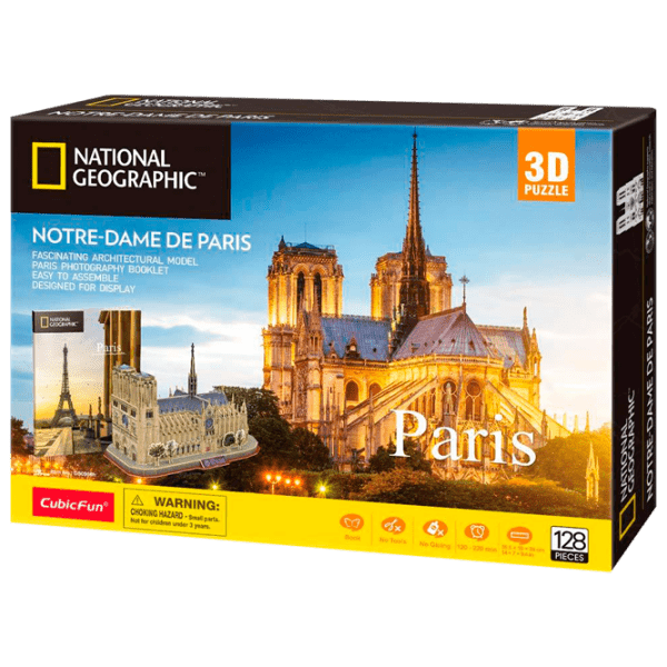 Puzzle 3D CubicFun PUZZLE NOTRE DAM DE PARIS (DS0986h) Numărul de piese: 128, V&acirc;rsta recomandată: 6+ photo 1