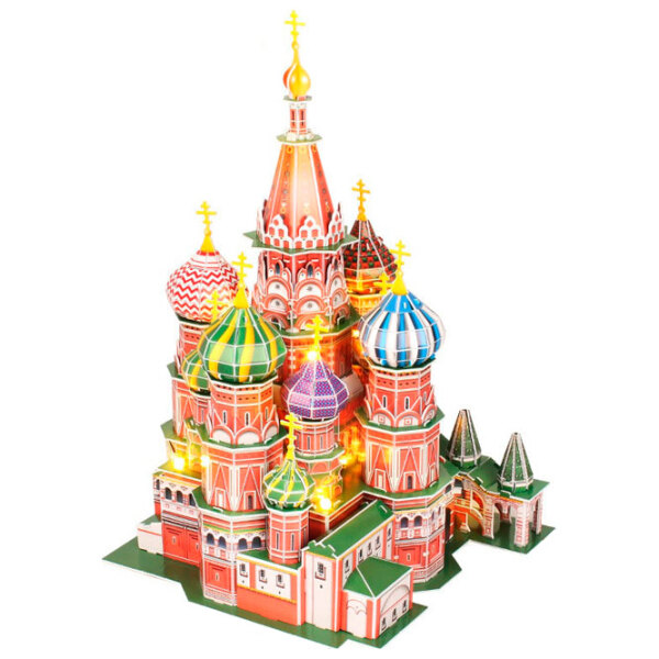 Пазл 3D CubicFun St. Basils Cathedral LED (L519h) Количество деталей: 224, Рекомендуемый возраст: 6+ photo 3