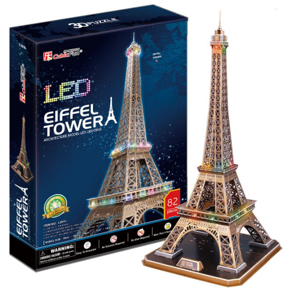 Puzzle 3D CubicFun Eiffel Tower LED (L091h) Numărul de piese: 82, V&acirc;rsta recomandată: 6+ photo 2