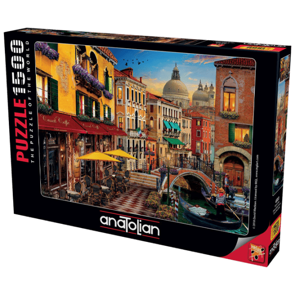 Пазл 2D Anatolian Canal Cafe Venice (A4553) Количество деталей: 1500, Рекомендуемый возраст: 12+ photo 1