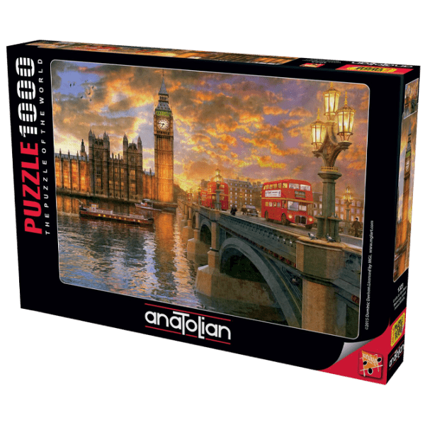Пазл 2D Anatolian Westminster Sunset (A1023) Количество деталей: 1000, Рекомендуемый возраст: 12+ photo 1