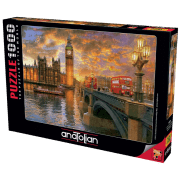 Пазл 2D Anatolian Westminster Sunset (A1023) Количество деталей: 1000, Рекомендуемый возраст: 12+