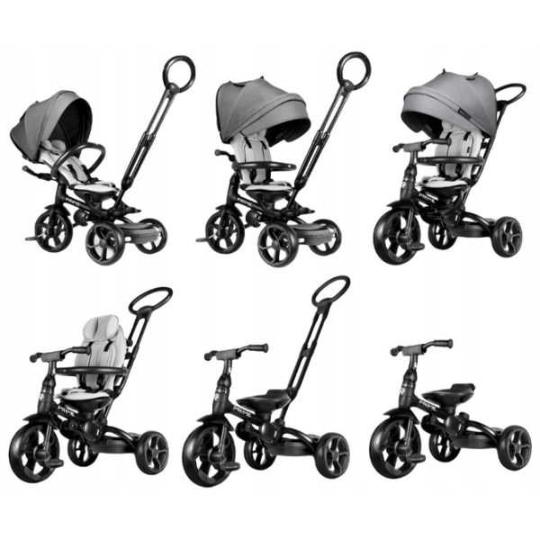 Triciclu Qplay Prime Gray Metal/ Pentru copii photo 2