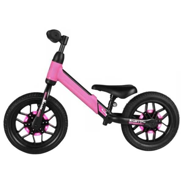 Bicicletă fără pedale Qplay Spark 12" Pink Black Oțel / Pentru copii photo 1