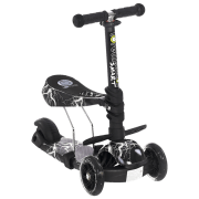 Детский трёхколёсный самокат Lorelli SMART (10390020015) Черный 3 года, 20 кг, Пластиковые с силиконом