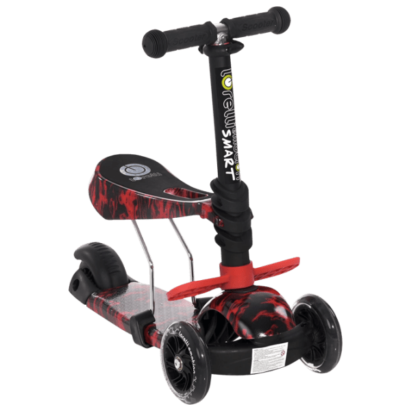 Trotinetă pentru copii cu trei roți Lorelli SMART (10390020013) Red 3 ani, 20 kg, Din plastic cu silicon photo 1