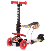 Детский трёхколёсный самокат Lorelli SMART (10390020002) Граффити 3 года, 20 кг, Пластиковые с силиконом
