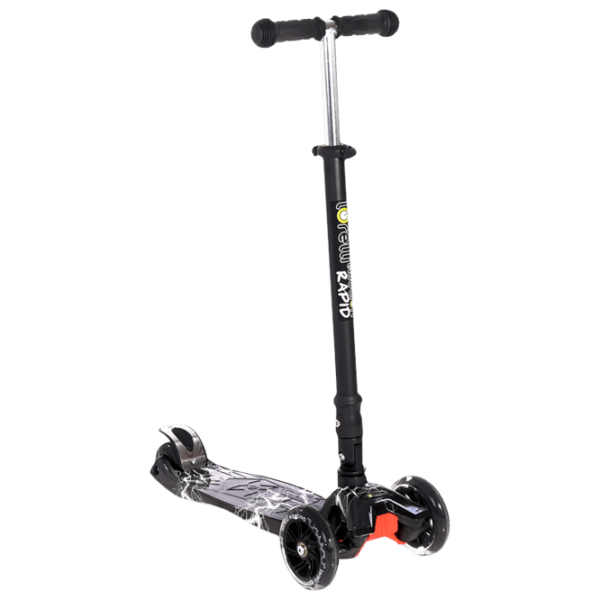 Trotinetă pentru copii cu trei roți Lorelli Rapid (10390040015) Black 5 ani, 50 kg, Din plastic cu silicon photo 1