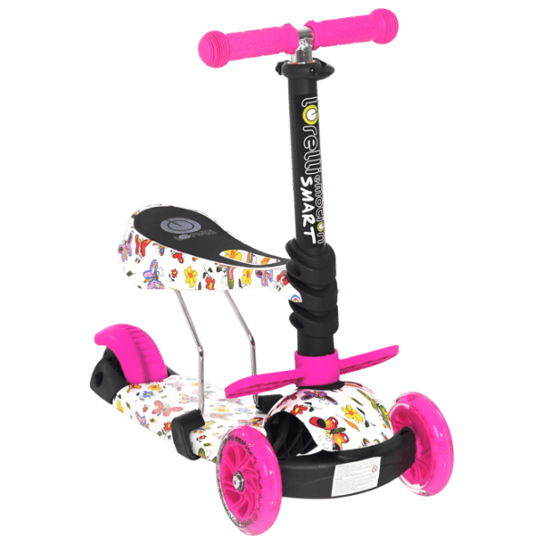 Детский трёхколёсный самокат Lorelli Smart (10390020011) Pink 3 года, 20 кг, Пластиковые с силиконом photo 1