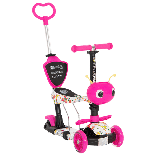 Trotinetă pentru copii cu trei roți Lorelli Smart Plus (10390020011) Pink 3 ani, 20 kg, Din plastic cu silicon photo 1