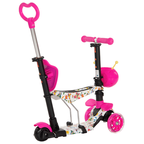 Trotinetă pentru copii cu trei roți Lorelli Smart Plus (10390020011) Pink 3 ani, 20 kg, Din plastic cu silicon photo 3