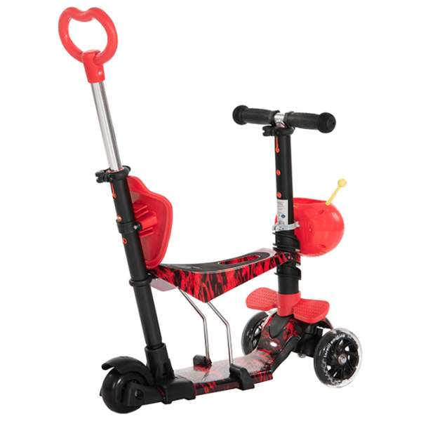 Trotinetă pentru copii cu trei roți Lorelli Smart Plus (10390020013) Red 3 ani, 20 kg, Din plastic cu silicon photo 3