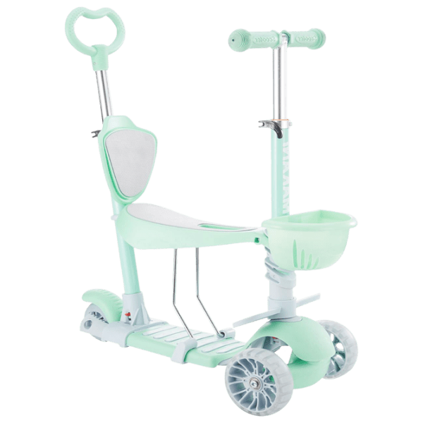 Trotinetă pentru copii cu trei roți Kikka Boo Bon Bon 4 in 1 (10997) Mint 3 ani, 50 kg, Din plastic cu silicon photo 1