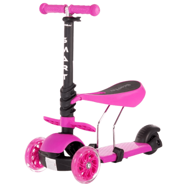 Trotinetă pentru copii cu trei roți Lorelli SMART (10390020004) Pink 3 ani, 20 kg, Din plastic cu silicon photo 1