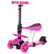 Детский трёхколёсный самокат Lorelli SMART (10390020004) Розовый 3 года, 20 кг, Пластиковые с силиконом