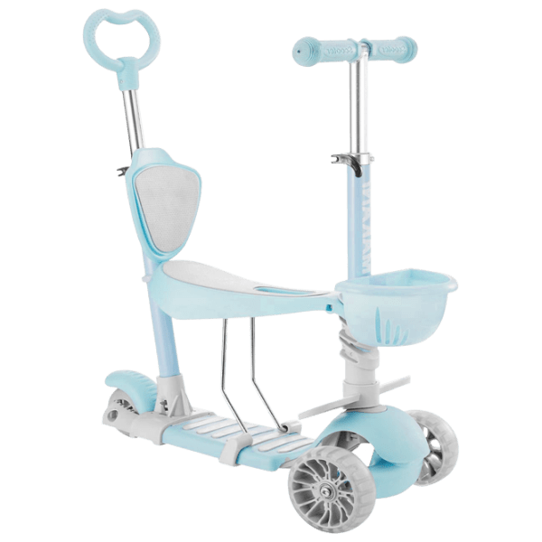 Trotinetă pentru copii cu trei roți Kikka Boo Bon Bon 4 in 1 (10973) Blue 3 ani, 50 kg, Din plastic cu silicon photo 1