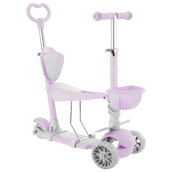 Trotinetă pentru copii cu trei roți Kikka Boo Bon Bon 4 in 1 (11000) Lilac 3 ani, 50 kg, Din plastic cu silicon photo 1