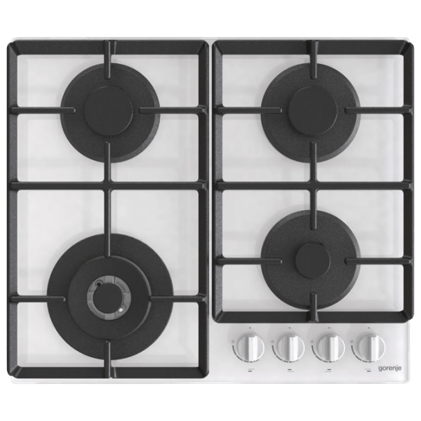 Plită încorporabilă pe gaz Gorenje GTW 641 EW White Sticlă călită, Gratare: Fontă photo 1
