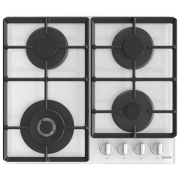 Plită încorporabilă pe gaz Gorenje GTW 641 EW White Sticlă călită, Gratare: Fontă