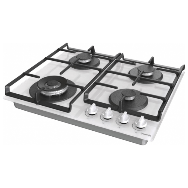 Plită încorporabilă pe gaz Gorenje GTW 641 EW White Sticlă călită, Gratare: Fontă photo 2