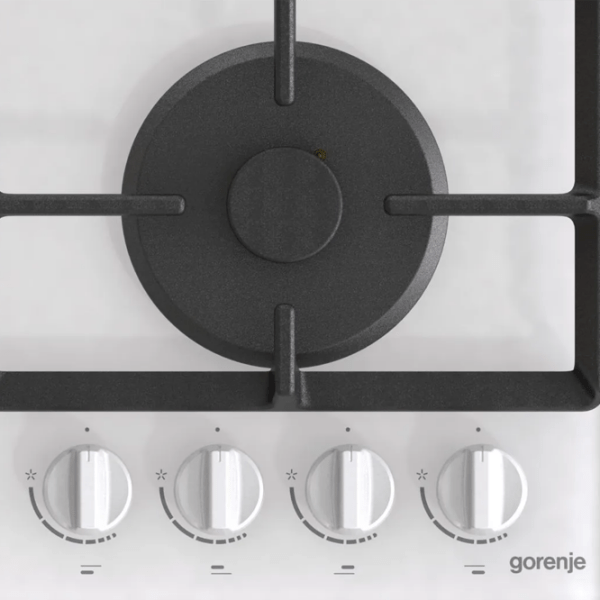 Plită încorporabilă pe gaz Gorenje GTW 641 EW White Sticlă călită, Gratare: Fontă photo 5