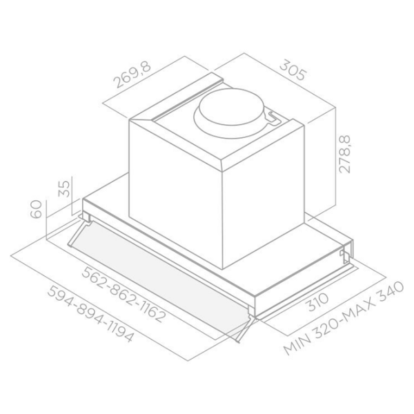 Hotă Elica Box in IX/A/60 Inox 60 cm, Recirculare, 750 m³/h photo 7